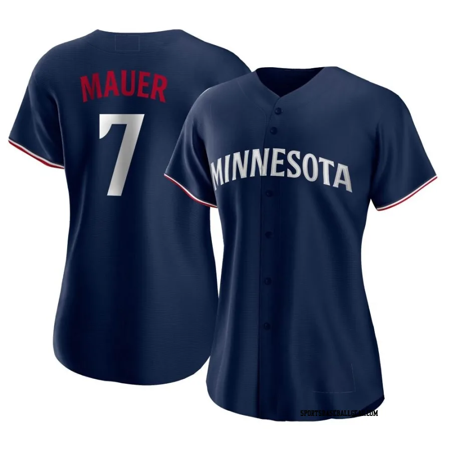 Joe Mauer Women's Minnesota Twins Navy Authentic Alternate Jersey