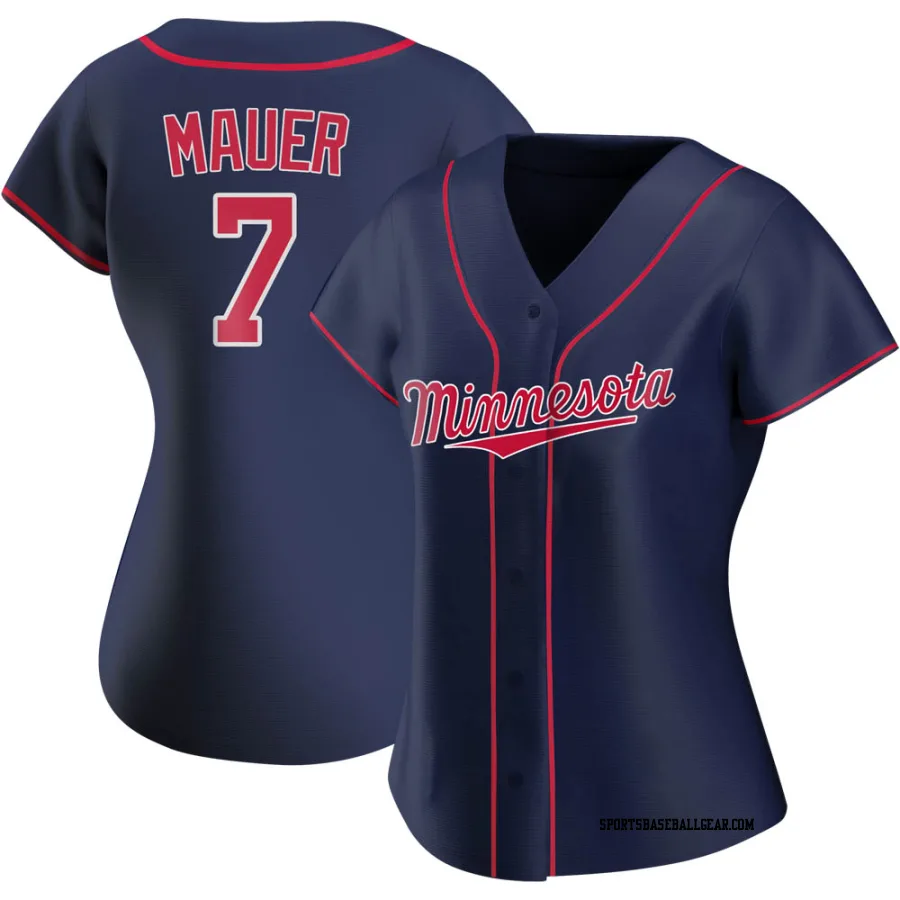 Joe Mauer Women's Minnesota Twins Navy Authentic Alternate Team Jersey