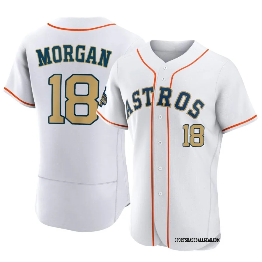 Joe Morgan Men's Houston Astros Gold Authentic White 2023 Collection Jersey