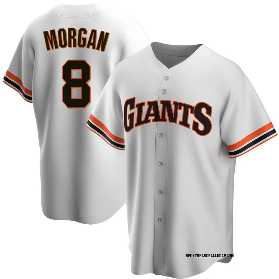 Joe Morgan Men's San Francisco Giants White Replica Home Cooperstown Collection Jersey