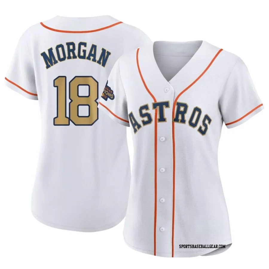 Joe Morgan Women's Houston Astros Gold Authentic White 2023 Collection Jersey