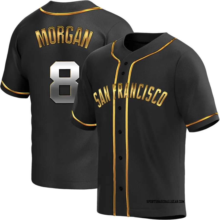 Joe Morgan Youth San Francisco Giants Black Golden Replica Alternate Jersey