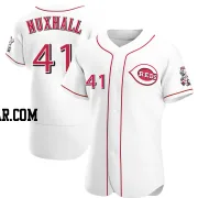 Joe Nuxhall Men's Cincinnati Reds White Authentic Home Jersey