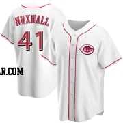 Joe Nuxhall Men's Cincinnati Reds White Replica Home Jersey