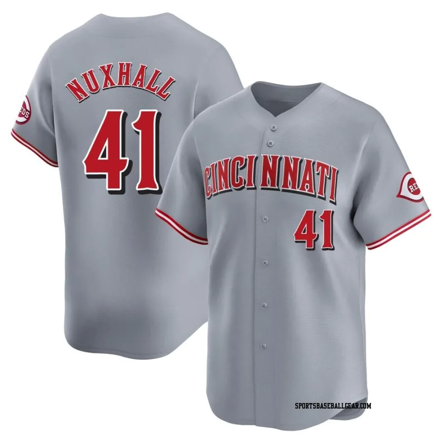 Joe Nuxhall Youth Cincinnati Reds Gray Limited Away Jersey