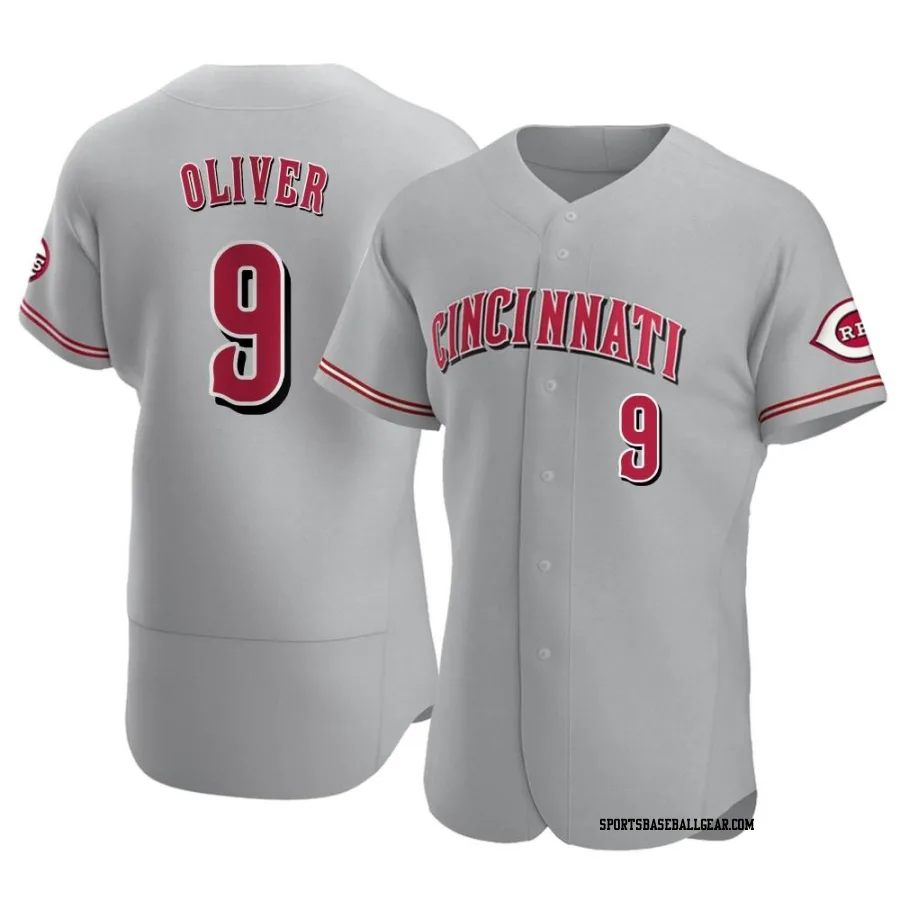 Joe Oliver Men's Cincinnati Reds Gray Authentic Road Jersey