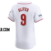 Joe Oliver Men's Cincinnati Reds White Elite Home Patch Jersey