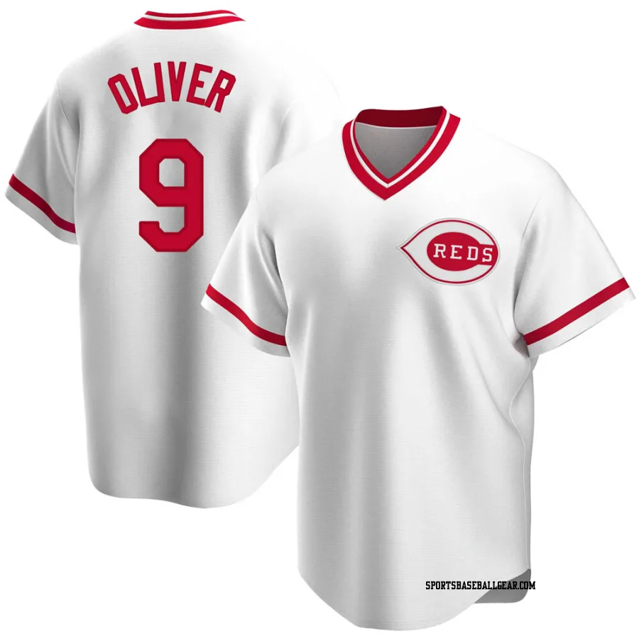 Joe Oliver Men's Cincinnati Reds White Replica Home Cooperstown Collection Jersey