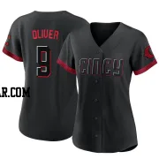 Joe Oliver Women's Cincinnati Reds Black Replica 2023 City Connect Jersey