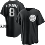 Joe Pepitone Men's Chicago Cubs Black/White Replica Jersey