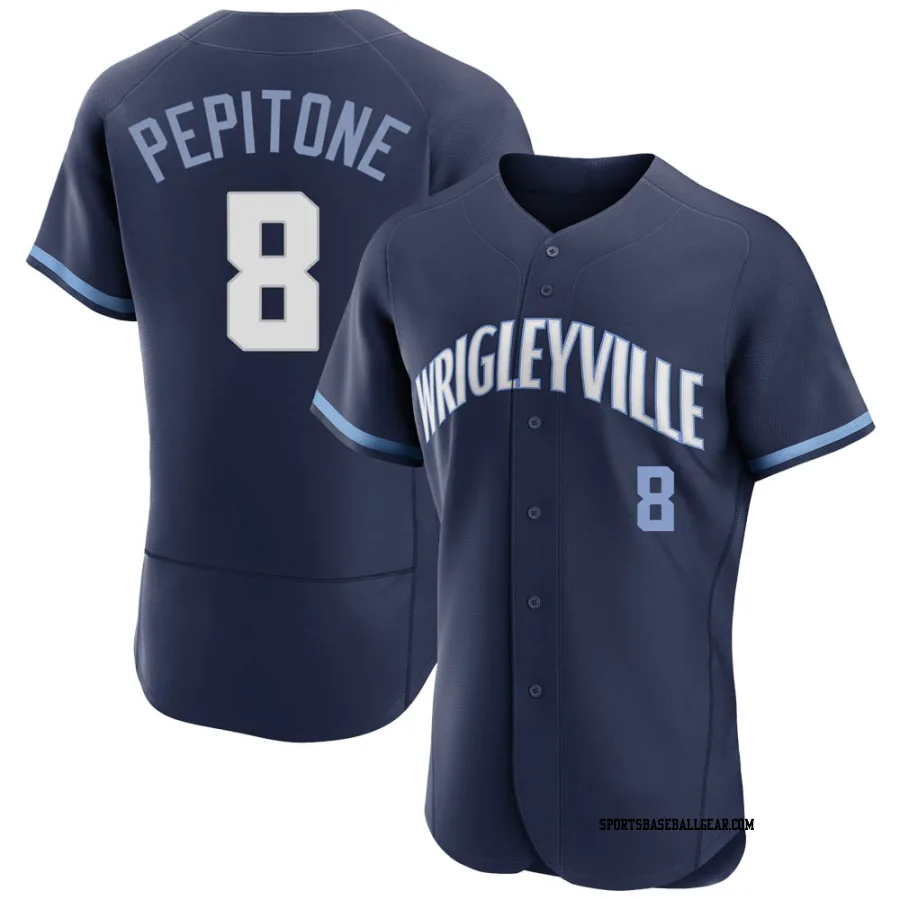 Joe Pepitone Men's Chicago Cubs Navy Authentic 2021 City Connect Jersey