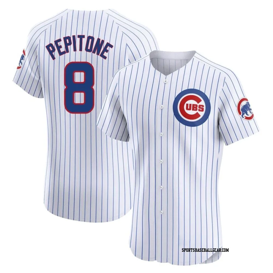 Joe Pepitone Men's Chicago Cubs White Elite Home Jersey