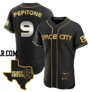 Joe Pepitone Men's Houston Astros Black/Gold Authentic 2023 Space City Ready 2 Reign Flex Base Jersey