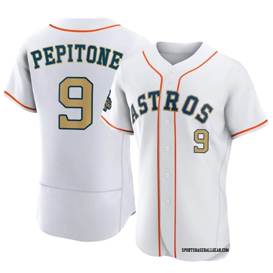 Joe Pepitone Men's Houston Astros Gold Authentic White 2023 Collection Jersey