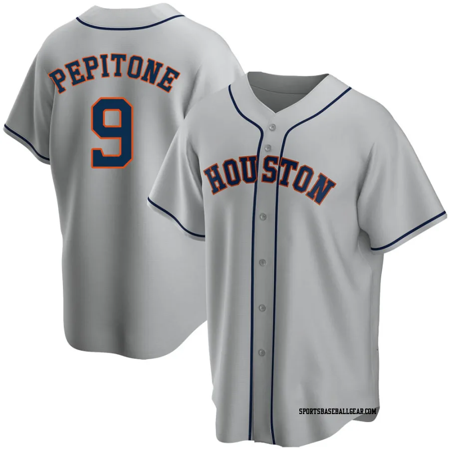 Joe Pepitone Men's Houston Astros Gray Replica Road Jersey