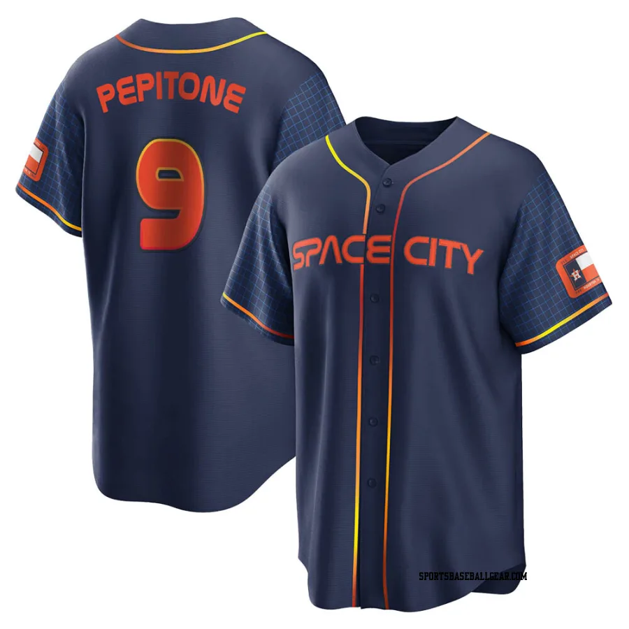 Joe Pepitone Men's Houston Astros Navy Replica 2022 City Connect Jersey