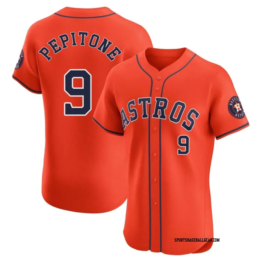 Joe Pepitone Men's Houston Astros Orange Elite Alternate Vapor Premier Jersey