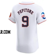 Joe Pepitone Men's Houston Astros White Elite Home Patch Jersey