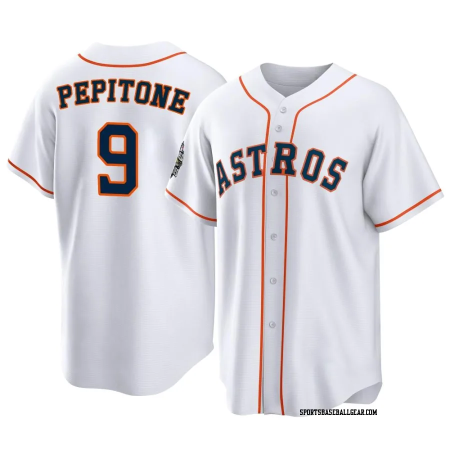 Joe Pepitone Men's Houston Astros White Replica 2022 World Series Home Jersey