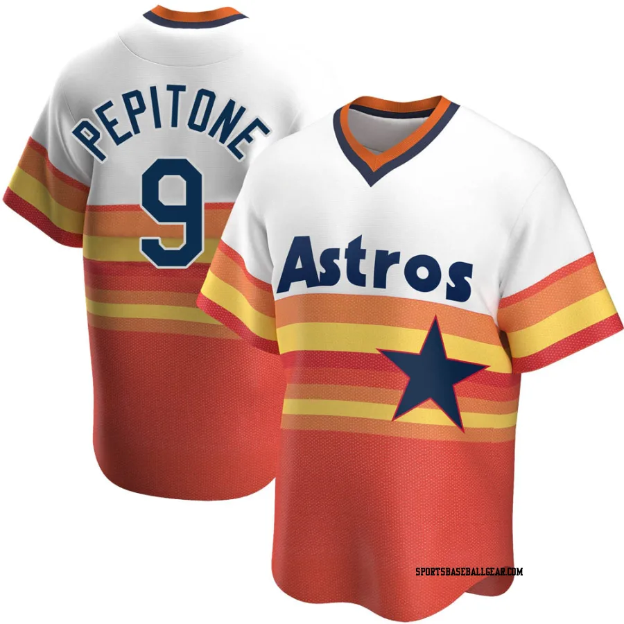 Joe Pepitone Men's Houston Astros White Replica Home Cooperstown Collection Jersey