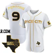 Joe Pepitone Men's Houston Astros White/Gold Authentic 2023 Space City Ready 2 Reign Flex Base Jersey