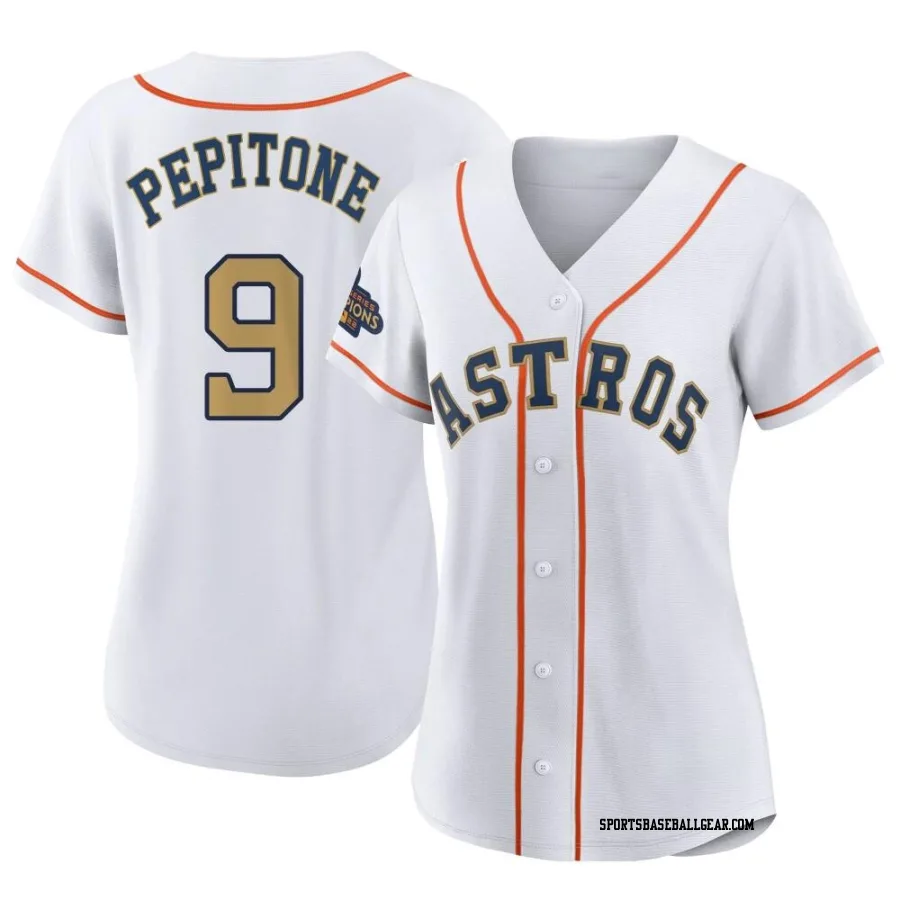 Joe Pepitone Women's Houston Astros Gold Authentic White 2023 Collection Jersey