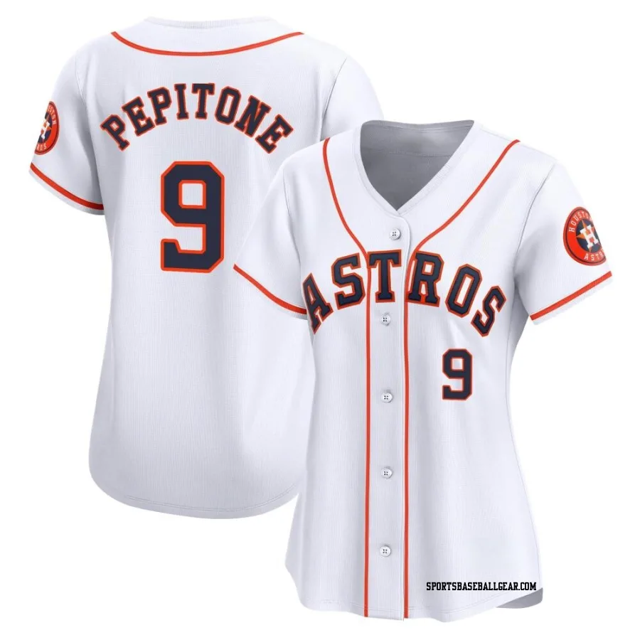 Joe Pepitone Women's Houston Astros White Limited Home Jersey