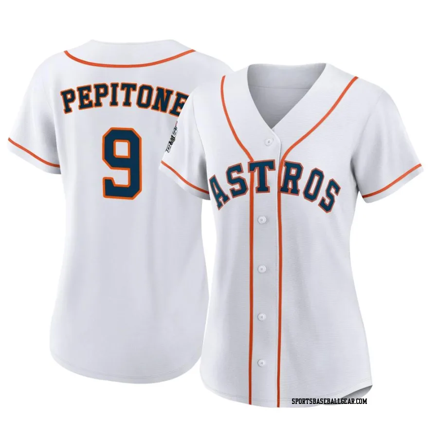 Joe Pepitone Women's Houston Astros White Replica 2022 World Series Home Jersey