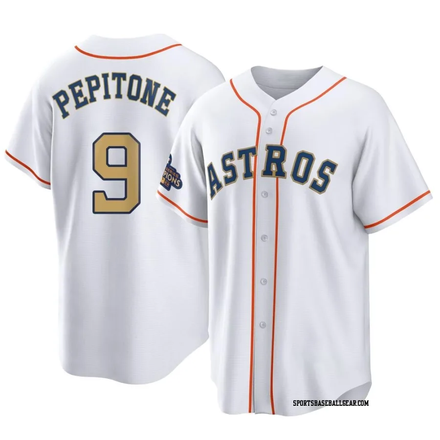 Joe Pepitone Youth Houston Astros Gold Replica White 2023 Collection Jersey