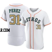 Joe Perez Men's Houston Astros Gold Authentic White 2023 Collection Jersey