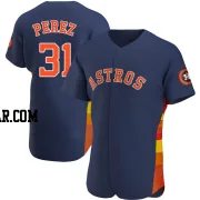 Joe Perez Men's Houston Astros Navy Authentic Alternate Jersey