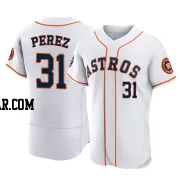 Joe Perez Men's Houston Astros White Authentic 2022 World Series Home Jersey