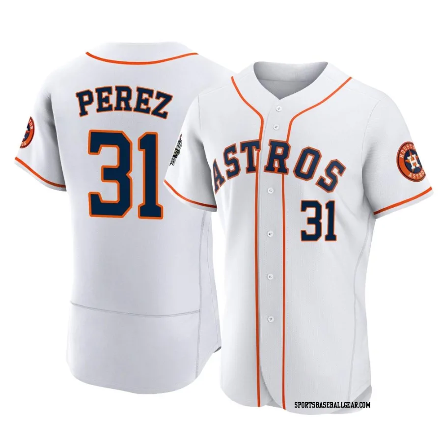 Joe Perez Men's Houston Astros White Authentic 2022 World Series Home Jersey