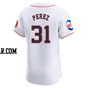 Joe Perez Men's Houston Astros White Elite Home Patch Jersey