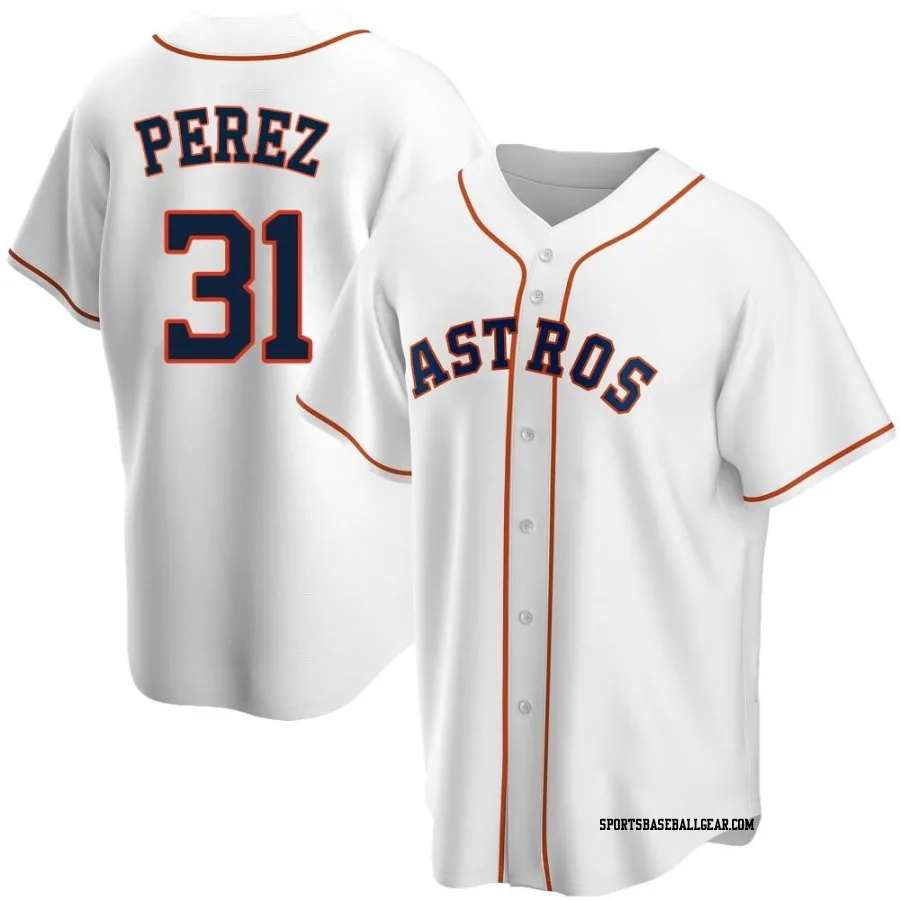 Joe Perez Men's Houston Astros White Replica Home Jersey