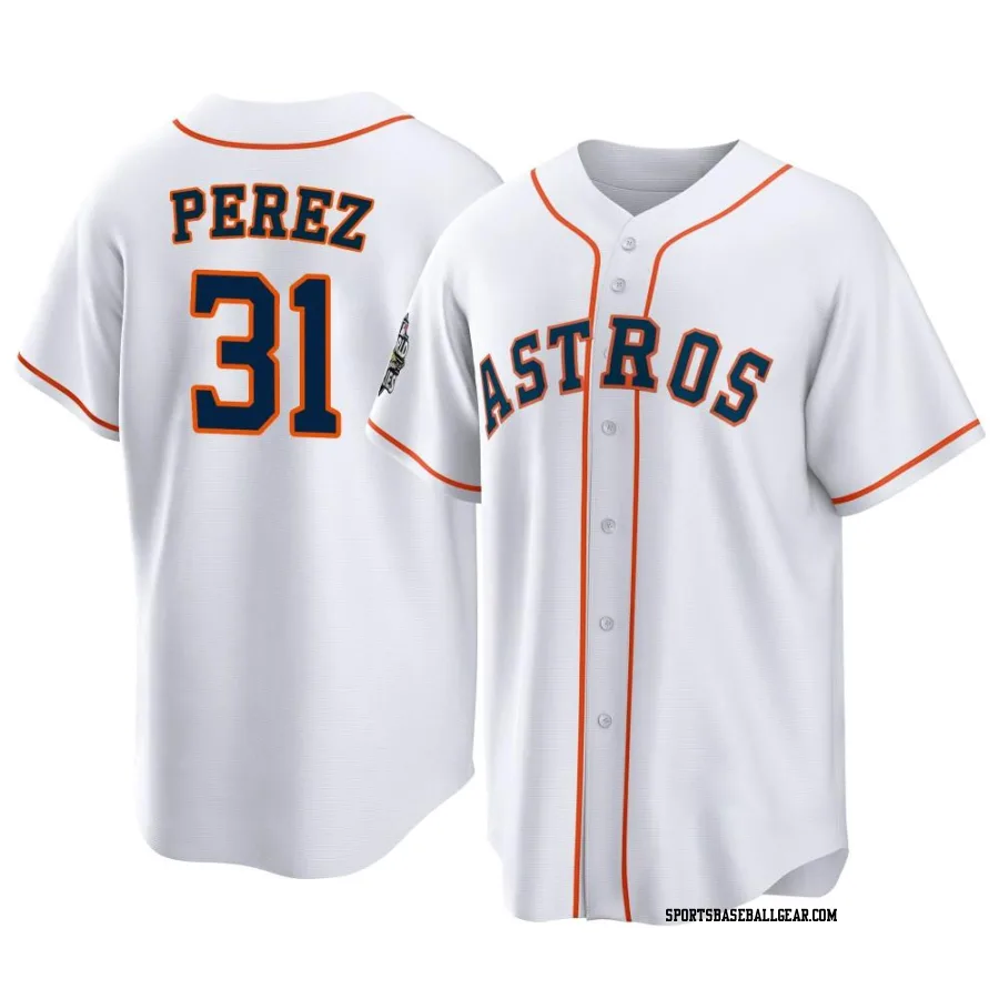 Joe Perez Youth Houston Astros White Replica 2022 World Series Home Jersey