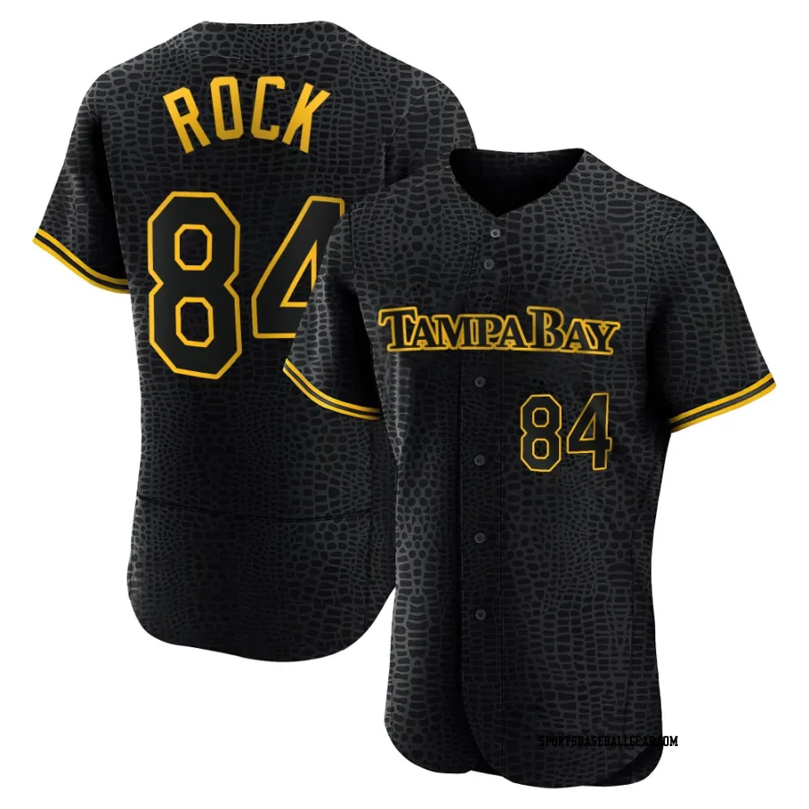 Joe Rock Men's Tampa Bay Rays Black Authentic Snake Skin City Jersey