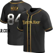 Joe Rock Men's Tampa Bay Rays Black Golden Replica Alternate Jersey