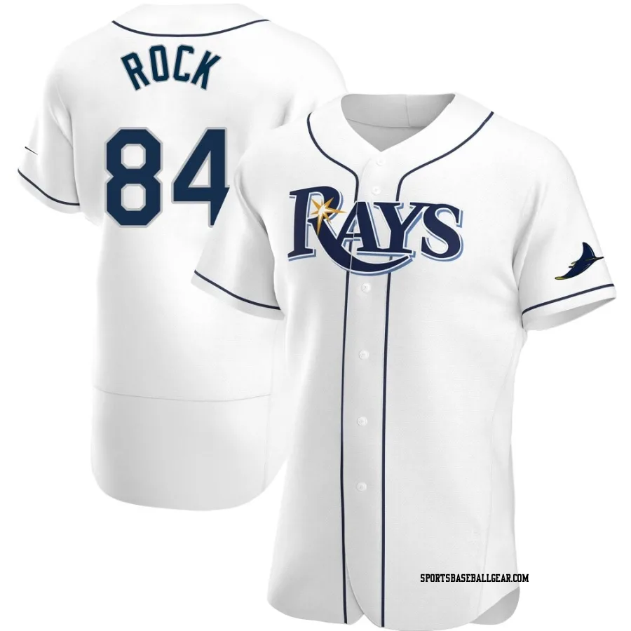 Joe Rock Men's Tampa Bay Rays White Authentic Home Jersey