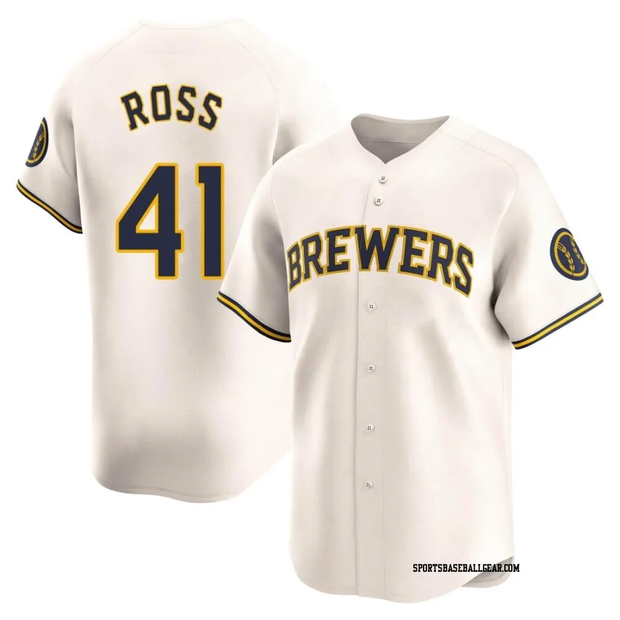 Joe Ross Men's Milwaukee Brewers Cream Limited Home Jersey