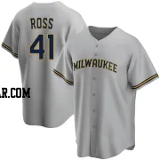 Joe Ross Men's Milwaukee Brewers Gray Replica Road Jersey