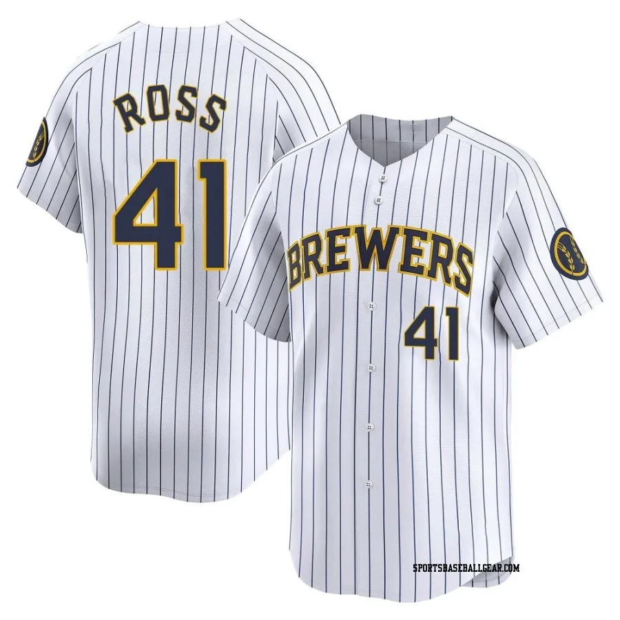 Joe Ross Men's Milwaukee Brewers White Limited Alternate Jersey