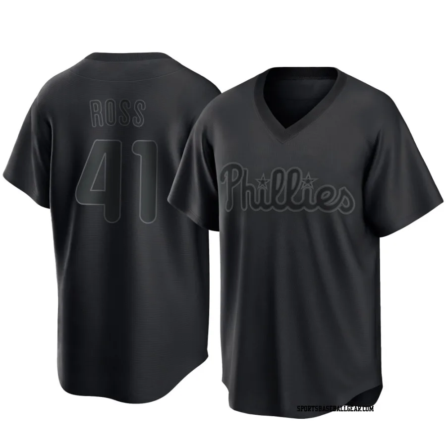 Joe Ross Men's Philadelphia Phillies Black Replica Pitch Fashion Jersey