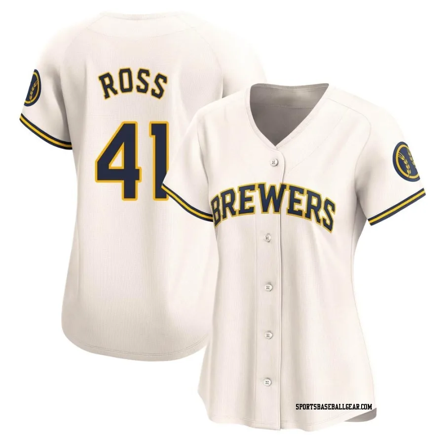 Joe Ross Women's Milwaukee Brewers Cream Limited Home Jersey