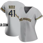 Joe Ross Women's Milwaukee Brewers Gray Replica Road Jersey