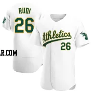 Joe Rudi Men's Oakland Athletics White Authentic Home Jersey