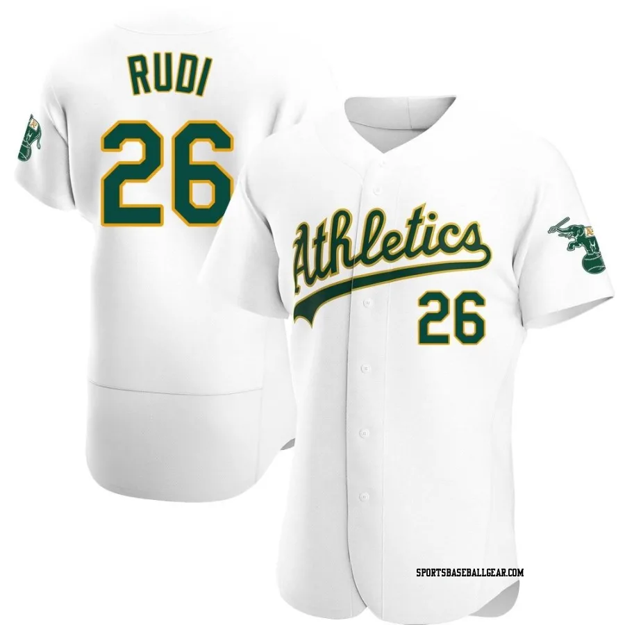 Joe Rudi Men's Oakland Athletics White Authentic Home Jersey