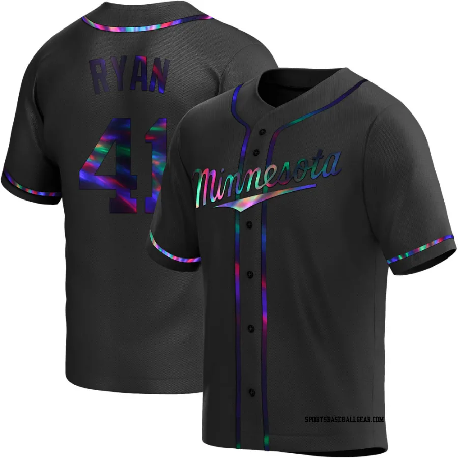 Joe Ryan Men's Minnesota Twins Black Holographic Replica Alternate Jersey