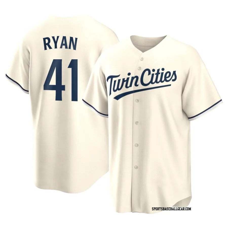 Joe Ryan Men's Minnesota Twins Cream Replica Alternate Jersey