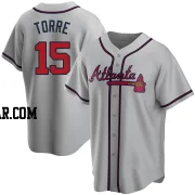 Joe Torre Men's Atlanta Braves Gray Replica Road Jersey